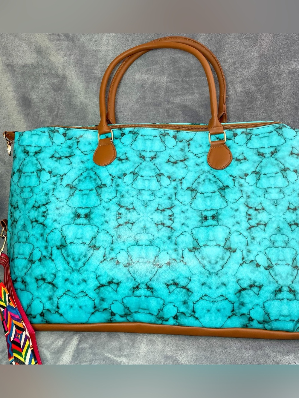 ⭐️NWT⭐️ Weekender - Turquoise Marble Pattern Bag - Southwestern - Picture 8 of 12